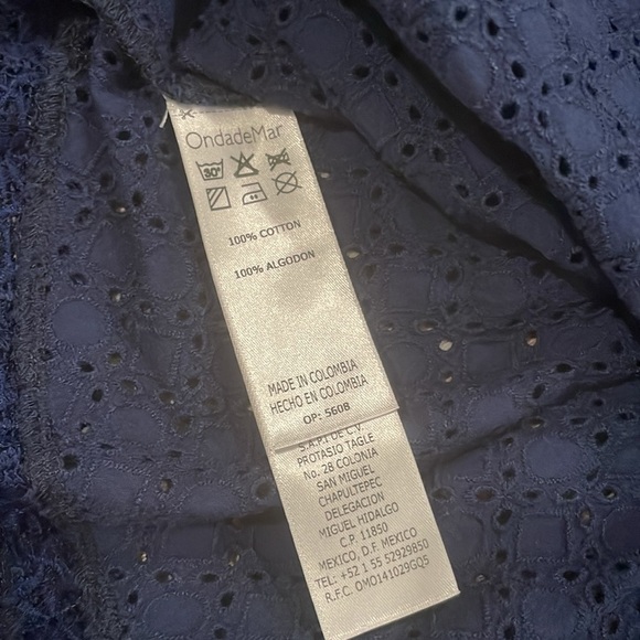 OndadeMar Navy Eyelet Coverup size 12 - Picture 3 of 7